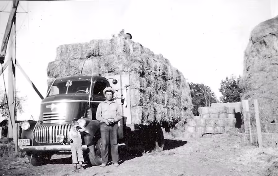 James and George Vance with a load of hay